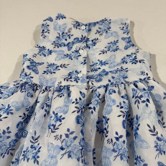 Nannette Baby Girl 24M Blue Floral Formal Dress - Picture 2 of 7